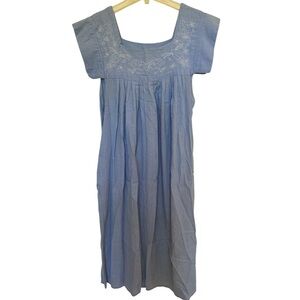 Blue Embroidered Women's Dress